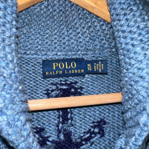 COPY - Polo Ralph Lauren Cotton Sailboat Shawl Sweater - Unisex - Picture 2 of 7